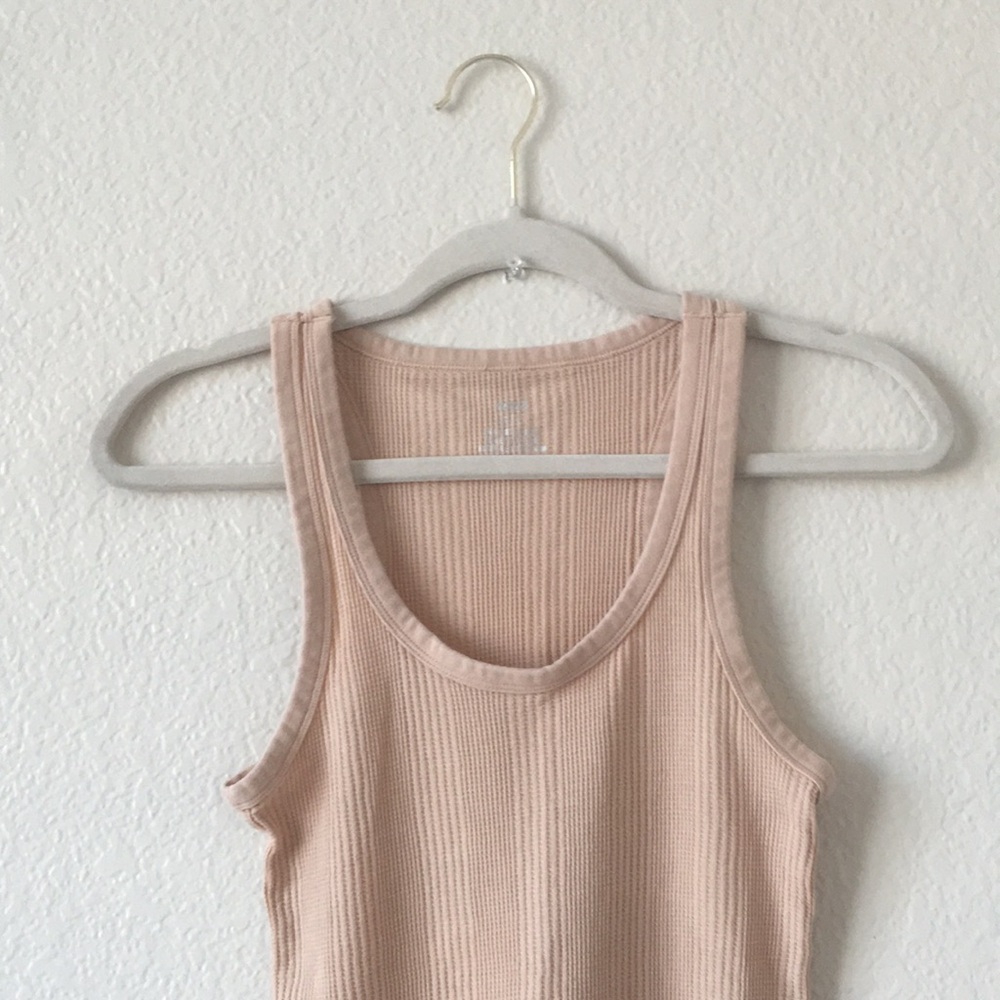 aerie Scoop Tee Textured Tank Top Waffle Rib Combo